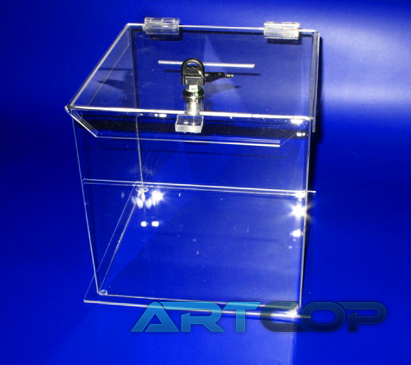 Urna skarbona skarbonka skrzynka 30cm x 30cm x 30cm  z plexi ARTCOP