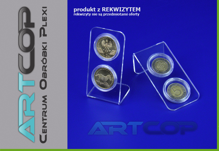 Podstawki z plexi na monety 2 zł. do ekspozycji numiznaty